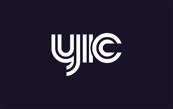 YIC Creative Unique Modern Letter Logo Design. Stylized logo featuring a unique letter design, presenting abstract minimalist aesthetics and modern appeal