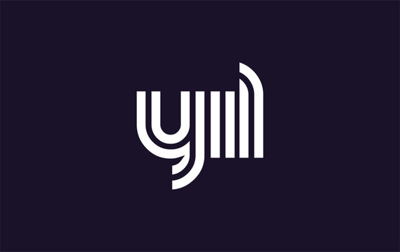 YIL Creative Unique Modern Letter Logo Design. Stylized logo featuring a unique letter design, presenting abstract minimalist aesthetics and modern appeal
