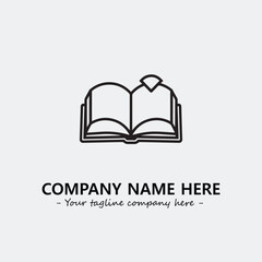 Book illustration black and white for logo company vector image
