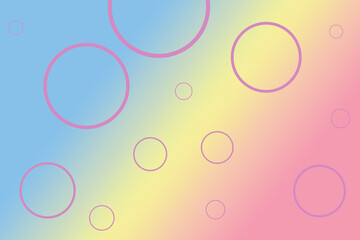 Colorful abstract design with circles on a gradient background featuring blue, pink, and yellow shades for creative inspiration