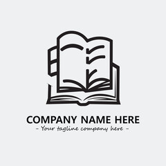 Book illustration black and white for logo company vector image
