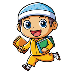 Fototapeta premium Happy student in traditional clothing