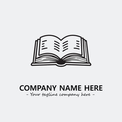 Book illustration black and white for logo company vector image
