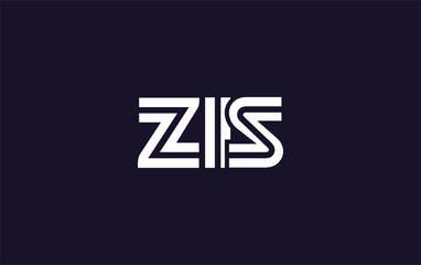 ZIS Creative Unique Modern Letter Logo Design. Stylized logo featuring a unique letter design, presenting abstract minimalist aesthetics and modern appeal