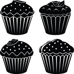 Muffin silhouette vector
