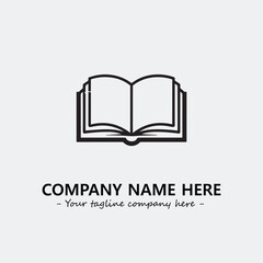 Book illustration black and white for logo company vector image
