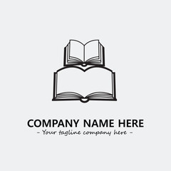 Book illustration black and white for logo company vector image
