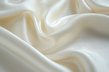 Obraz premium Creamy, luxurious silk fabric draped elegantly, showcasing its smooth texture and subtle sheen.
