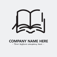 Book illustration black and white for logo company vector image
