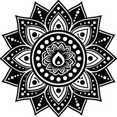 Intricate Black and White Mandala Design (1)