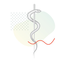 Obraz premium Snake Around Pole - Rod of Asclepius - Symbol - Stock Icon