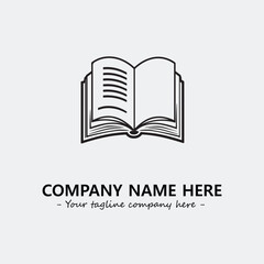 Book illustration black and white for logo company vector image
