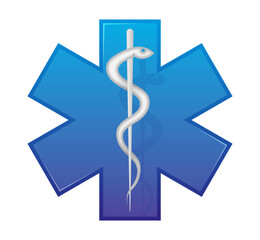 Obraz premium Snake Around Pole - Rod of Asclepius - Symbol - Stock Icon