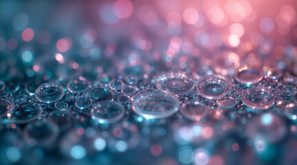 Organic molecular chains are seen diffusing in a vivid liquid space. The abstract background suggests both natural processes and digital creativity.