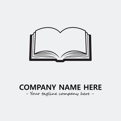 Book illustration black and white for logo company vector image
