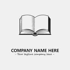 Book illustration black and white for logo company vector image
