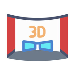  Creative 3D Movie Screen Icon