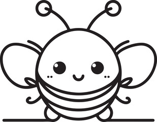 Obraz premium Bee Logo Line Art Minimalist