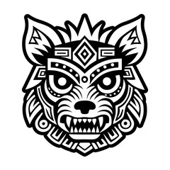 A filled style icon of mayan totem symbol