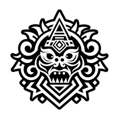 A glyph style icon of mayan god