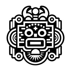 Obraz premium A filled style icon of mayan calendar tattoo