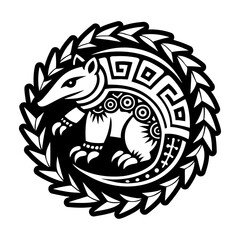 A solid style icon of an anteater tattoo
