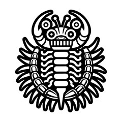 A filled style icon of centipede tattoo