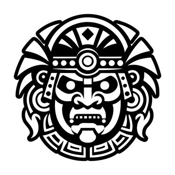 A glyph style icon of chaac god tattoo