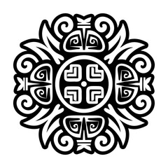 A glyph style icon of aztec pattern tattoo
