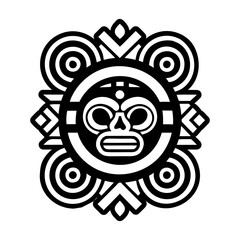 A glyph style icon of ancient mayan symbol