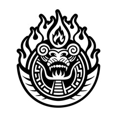 A glyph style icon of sacred flame symbol