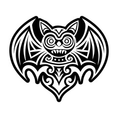 A glyph style icon of bat wings tattoo