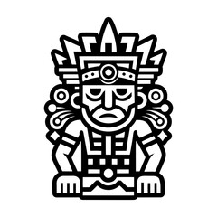 A glyph style icon of aztec statue symbol
