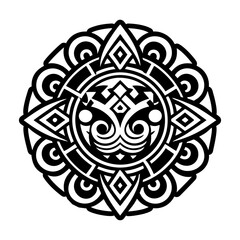 A filled style icon of aztec design symbol