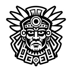 A glyph style icon of mayan priest symbol