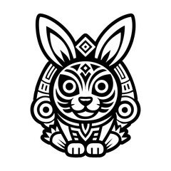 A glyph style icon of rabbit tattoo
