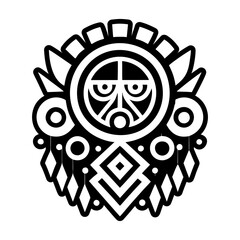 A filled style icon of aztec dreamcatcher symbol