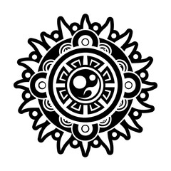 A glyph style icon of solar eclipse symbol