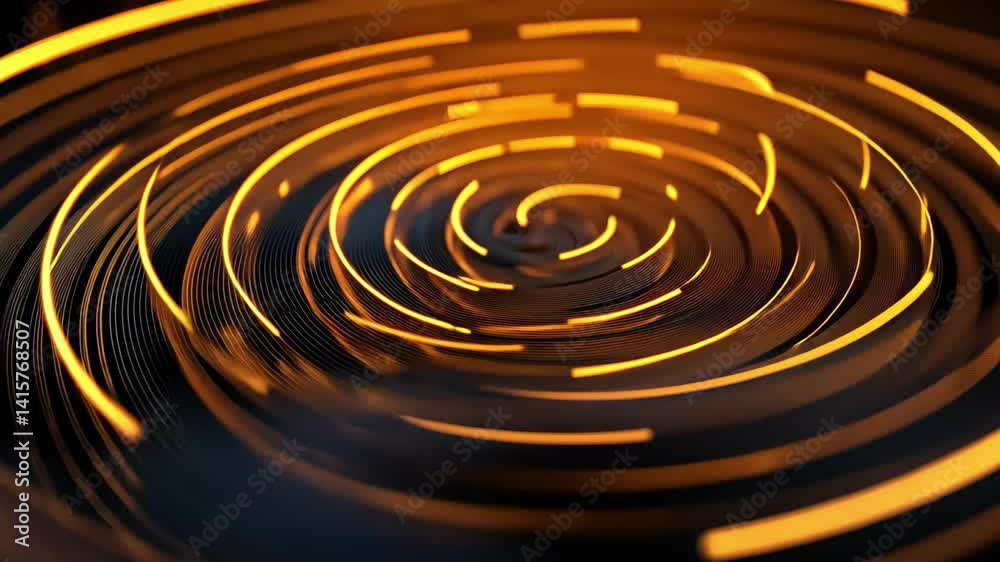 Poster Expanding circular lines with vibrant orange hues create a captivating abstract pattern in a seamless design, 4K Abstract Expanding Circular Lines Seamless