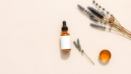 Skin Care Natural Organic Amber Bottle Oil Botanical Beauty Floral