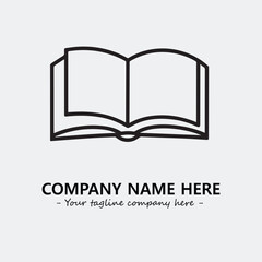 Book illustration black and white for logo company vector image
