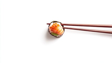 Shrimp Nigiri Sushi with Chopsticks in Motion
