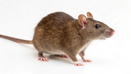 brown rat isolated on white background