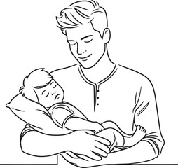 Dad and Son Emotional Sketch