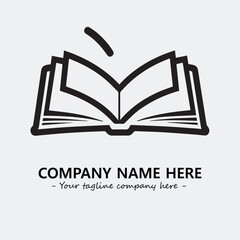 Book illustration black and white for logo company vector image
