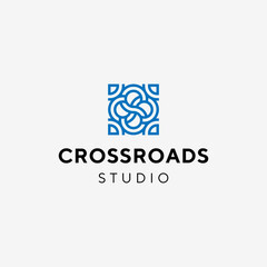 Crossroads logo design template illustration