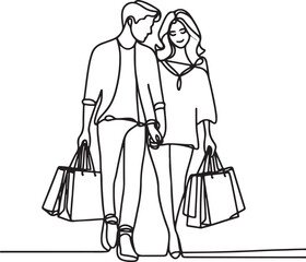 Happy Couple Paper Bags Sketch