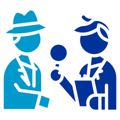 Suspect Interrogation Vector Icon