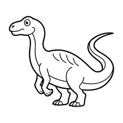 Black and White Illustration of a Dinosaur for Educational Use