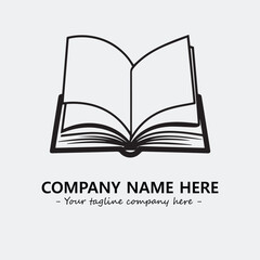 Book illustration black and white for logo company vector image
